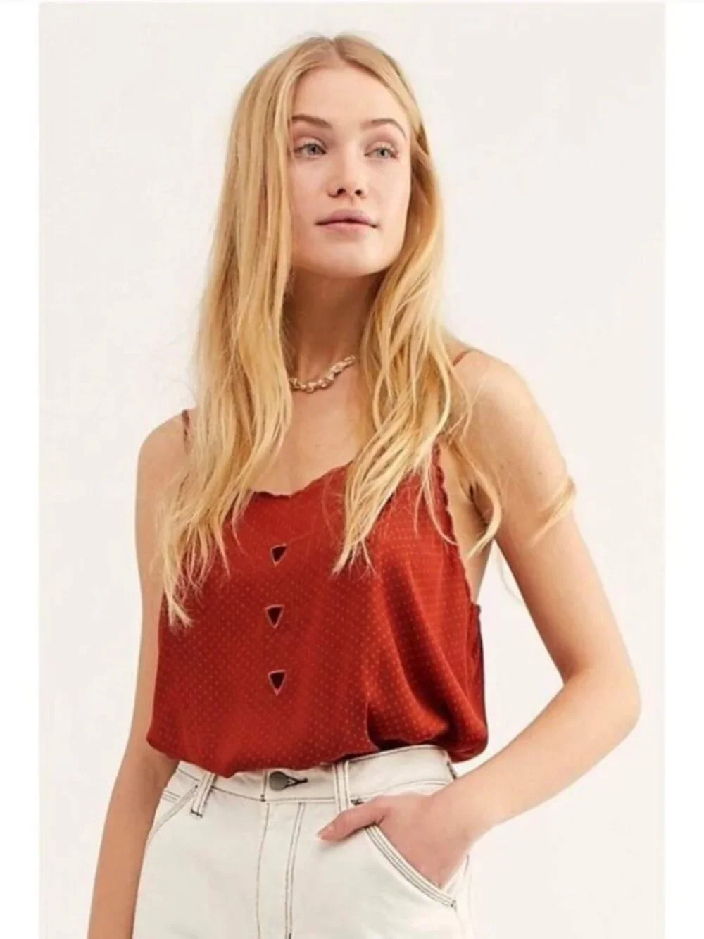 NWT Intimately Free People Place For You Bodysuit Sz XS Rust Cut Out Silky Thong